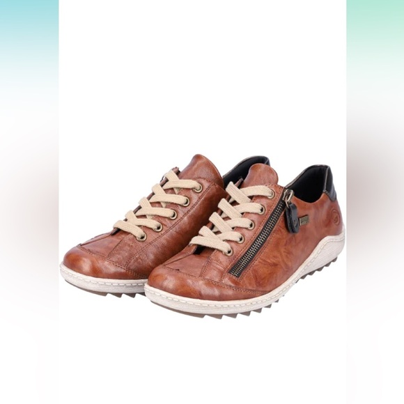 Remonte Brown and Black Sneakers with Zipper Detail
